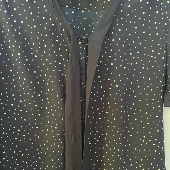 Jason Wu for Target Navy & White Polka Dot Blouse with Tie Size Large - Picture 3 of 5